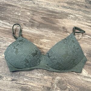 Aerie Floral Lace Green Bra